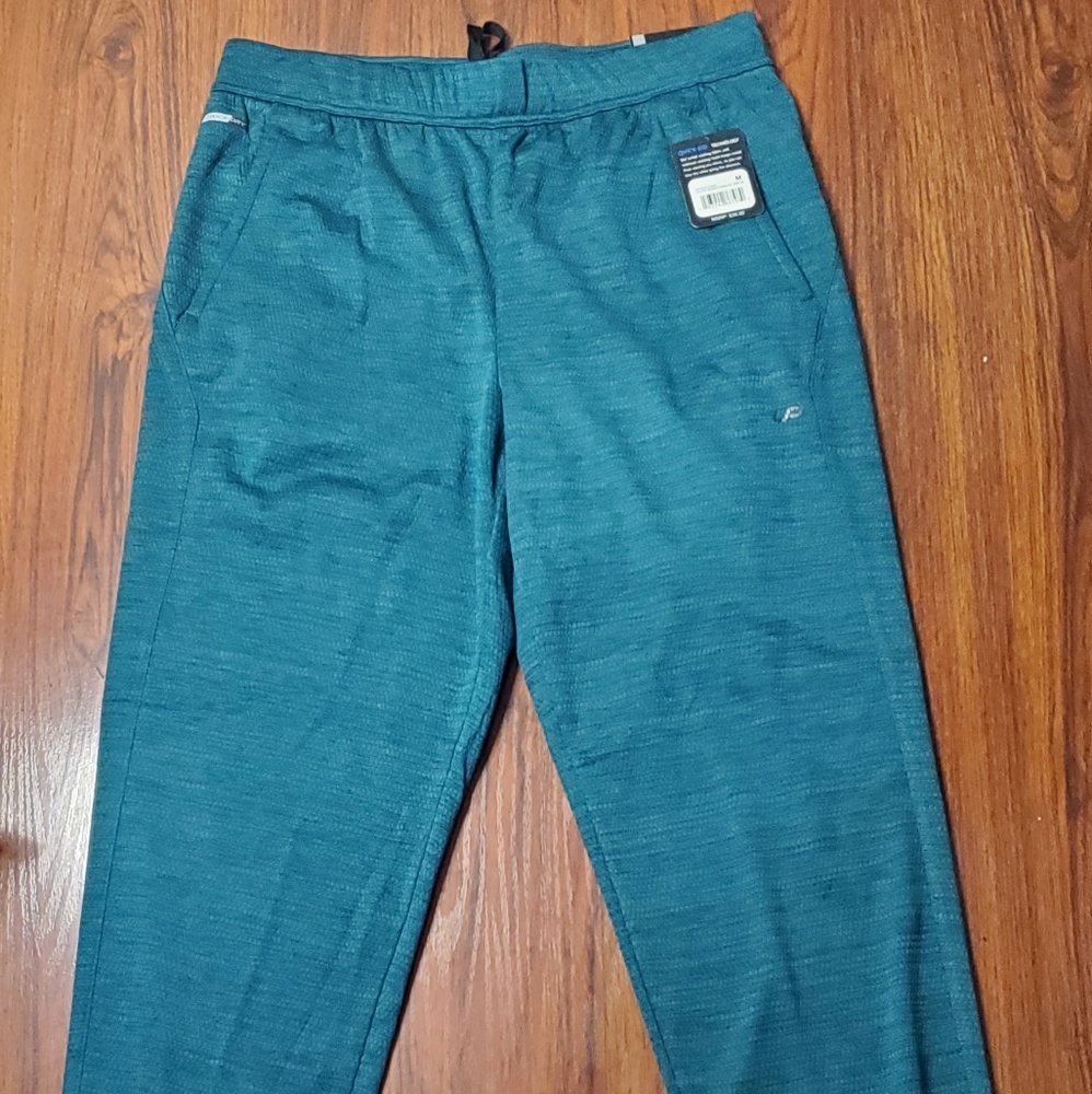 Unipro Mens Joggers Sweatpants Size M Green Pockets Qwick-Dry Technology New